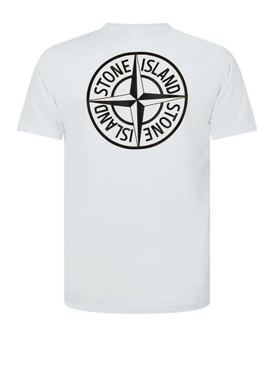 Stone Island „Institutional“ T-Shirt mit „Four Compass“-Aufdruck in Weiß