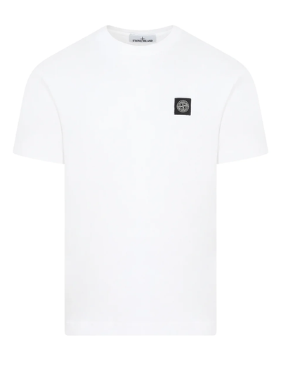 Stone Island Compass Patch Logo T-Shirt in White