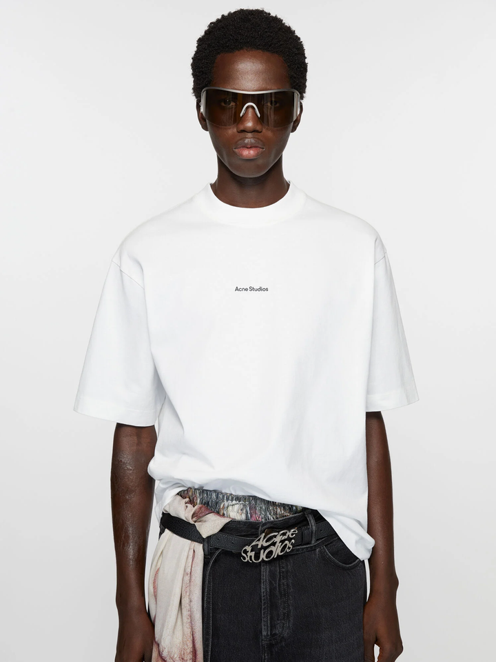 Acne Studios Stamp Logo T-Shirt in White – TheDesignerBox
