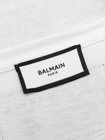 Balmain Sketch Drawing Logo White T-Shirt