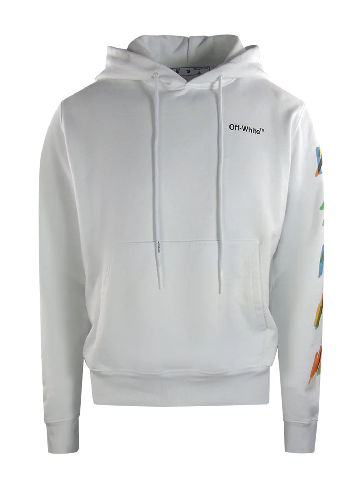 Off-White Colour Scribble Arrows Printed White Hoodie