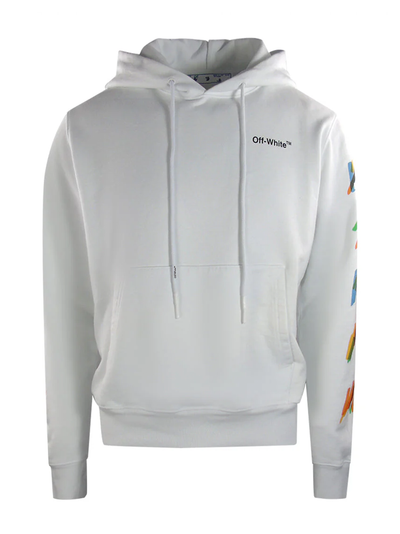 Off-White Colour Scribble Arrows Printed White Hoodie