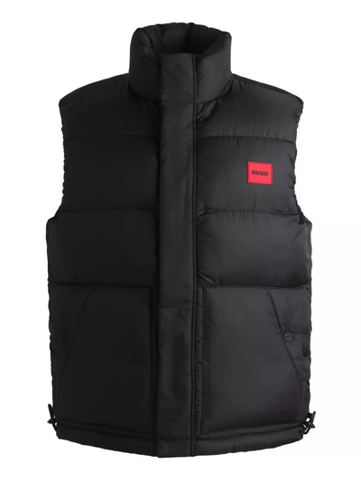 Hugo Boss Red Logo Patch Gilet in Black