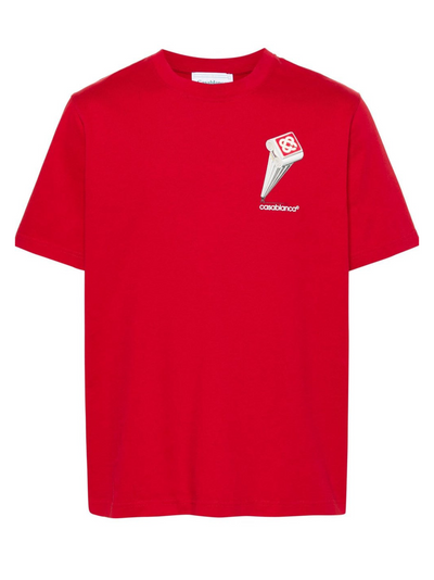 Casablanca – T-Shirt „Schiefe Säule“ in Rot