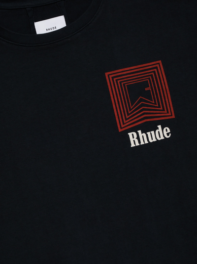Rhude Chevron Repeat Logo T-Shirt in Black