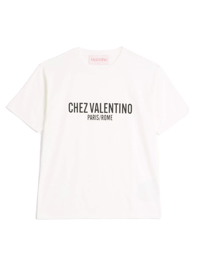 Valentino Chez Valentino Paris/Rome T-Shirt in White