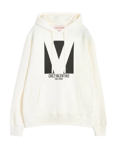 Valentino Chez Valentino Print Hoodie in White