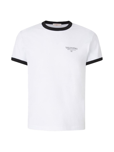 Valentino Contrast Stamp Logo T-Shirt in White