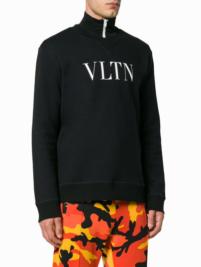 Valentino – Schwarzes Sweatshirt mit VLTN-Logo-Aufdruck