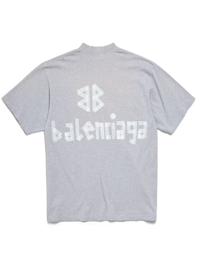 Balenciaga Taped Logo T-Shirt in Grey