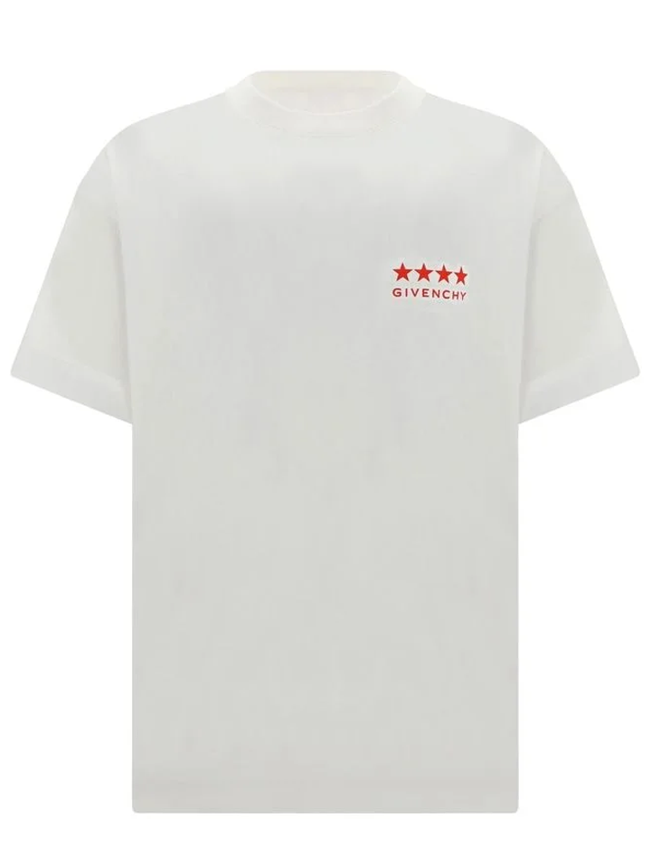 Givenchy 4-Star Printed Logo T-Shirt in White – TheDesignerBox