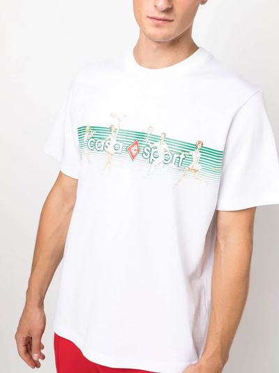 Casablanca Playful Stripes Signature Tennis White T-Shirt