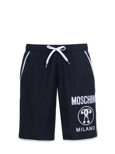 Moschino Milano – Schwarze Badeshorts mit Logo