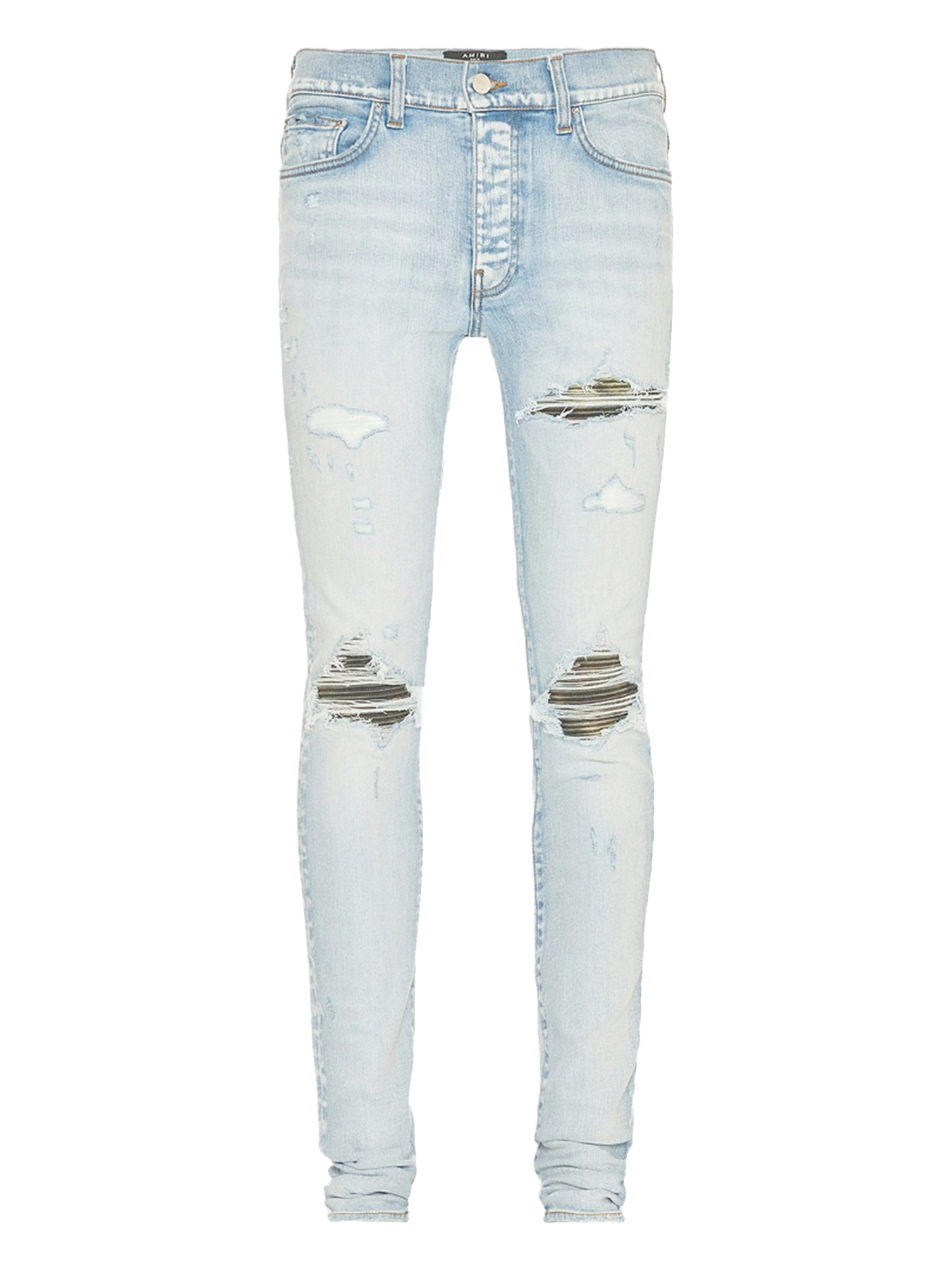 Amiri Mx1 Camo Light Indigo Blue Jeans