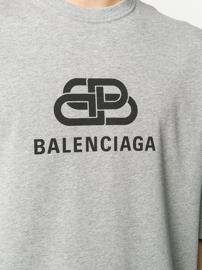 Balenciaga BB Logo Printed T-Shirt in Grey