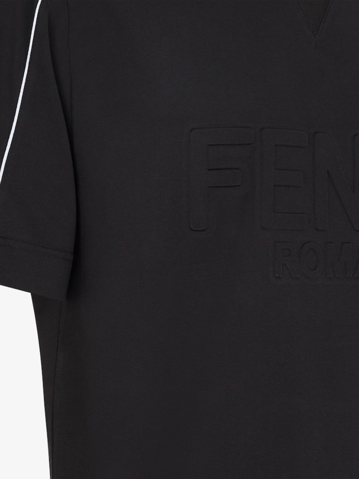 Schwarzes T-Shirt mit Rundhalsausschnitt und Fendi-Logoprägung