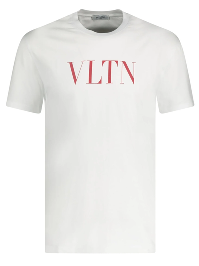 Valentino Red VLTN Logo Printed T-Shirt in White