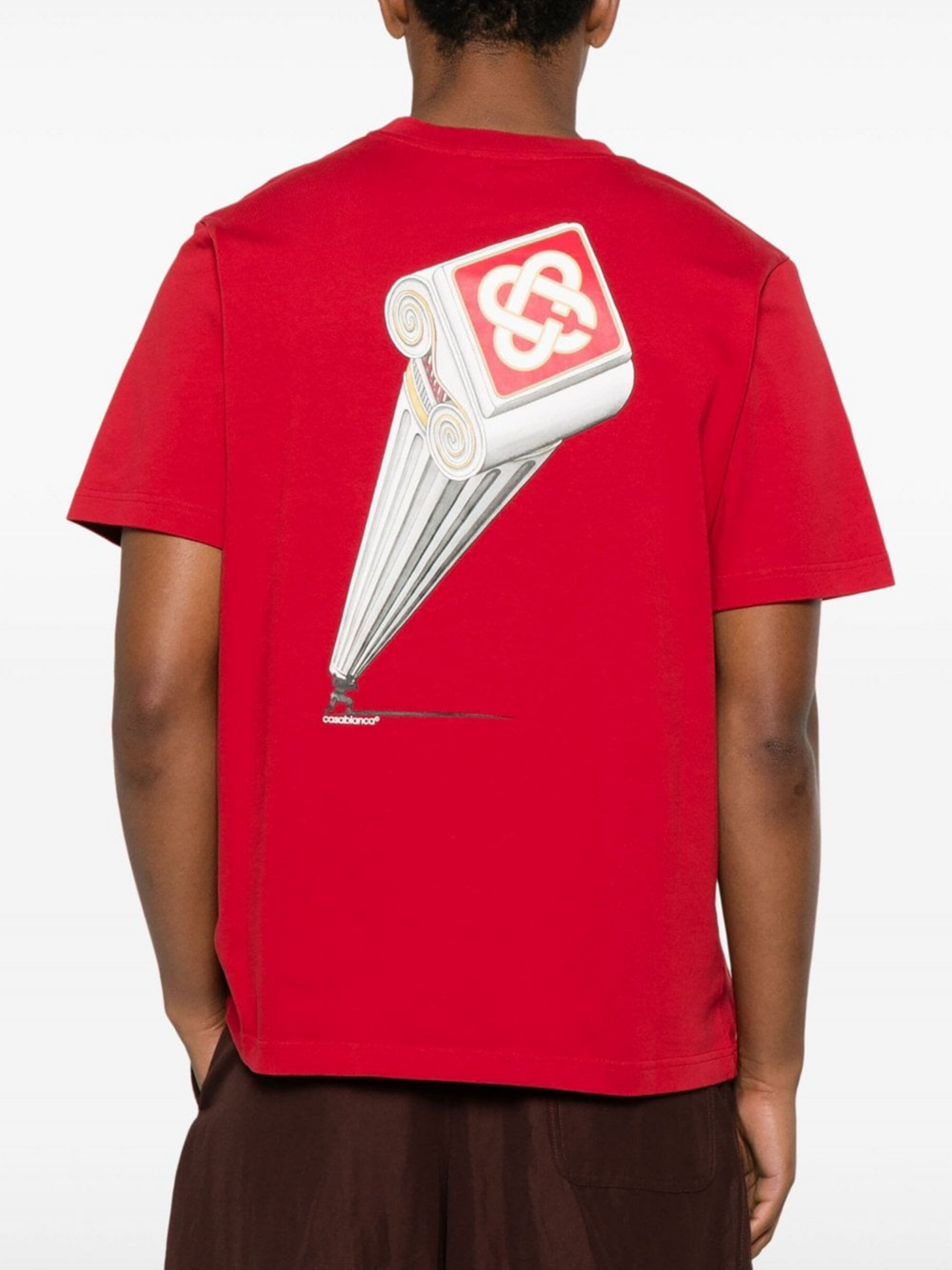 Casablanca – T-Shirt „Schiefe Säule“ in Rot