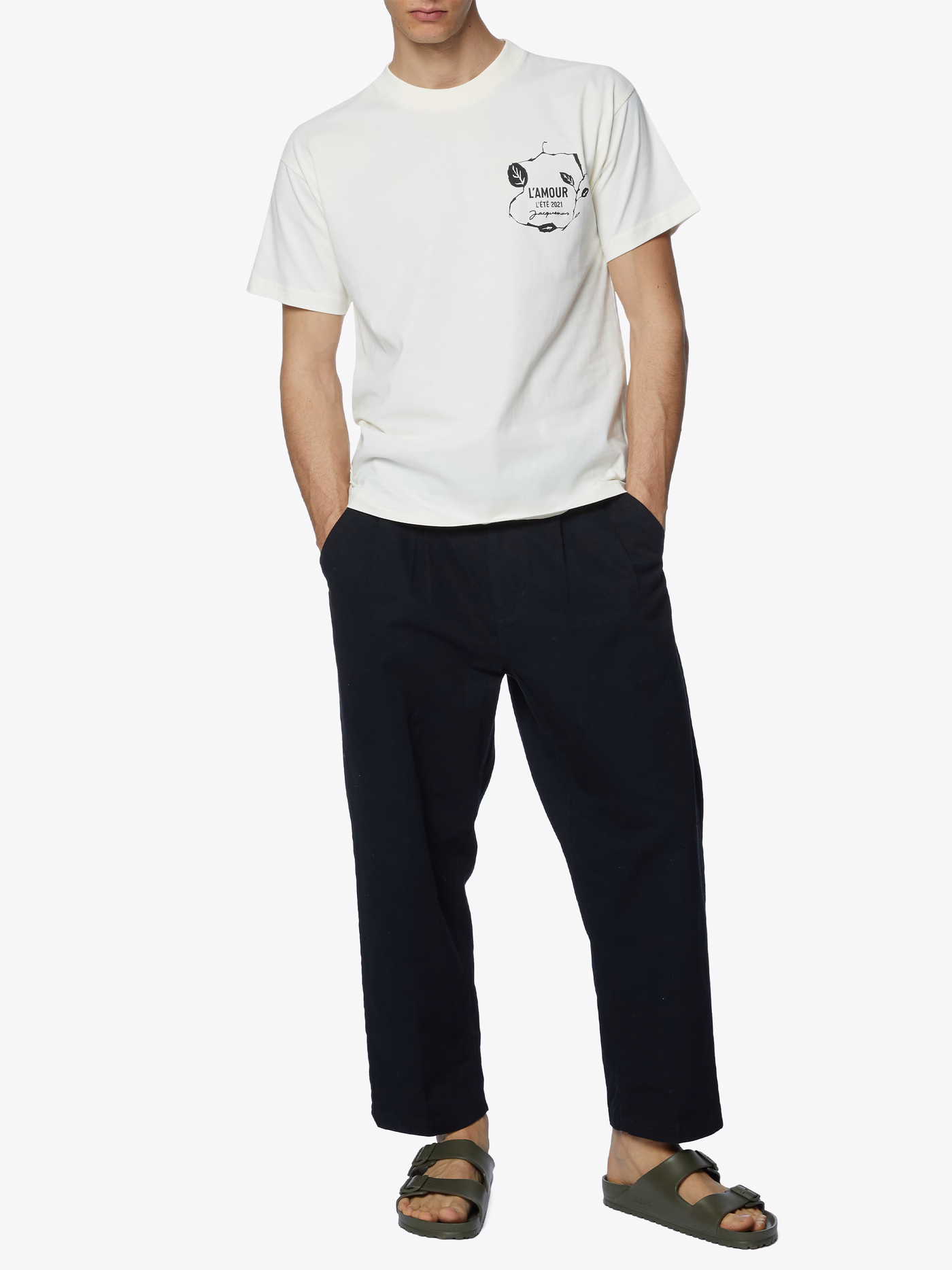 Jacquemus L'Amour Printed T-Shirt in Off White