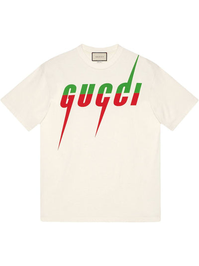 Gucci Blade Baumwoll-T-Shirt in Weiß 