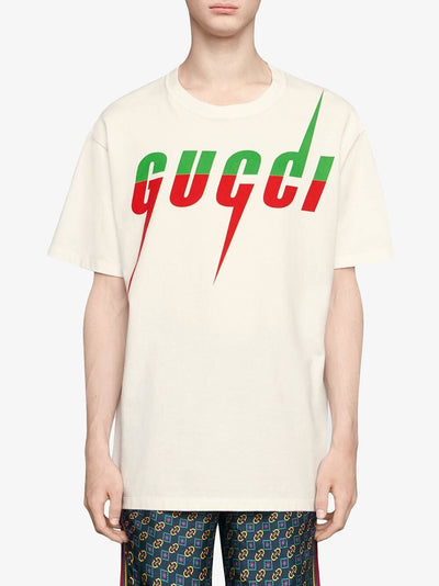 Gucci Blade Baumwoll-T-Shirt in Weiß 