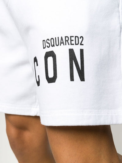 Dsquared2 ICON Logo Print Shorts in White