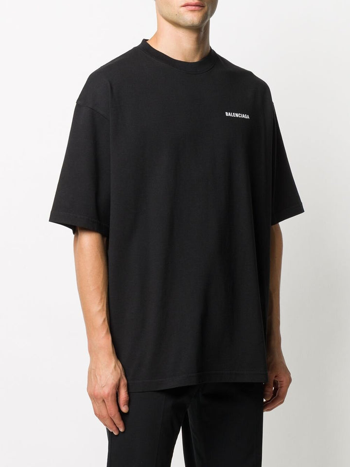 Balenciaga Logo Black Oversized T shirt TheDesignerBox