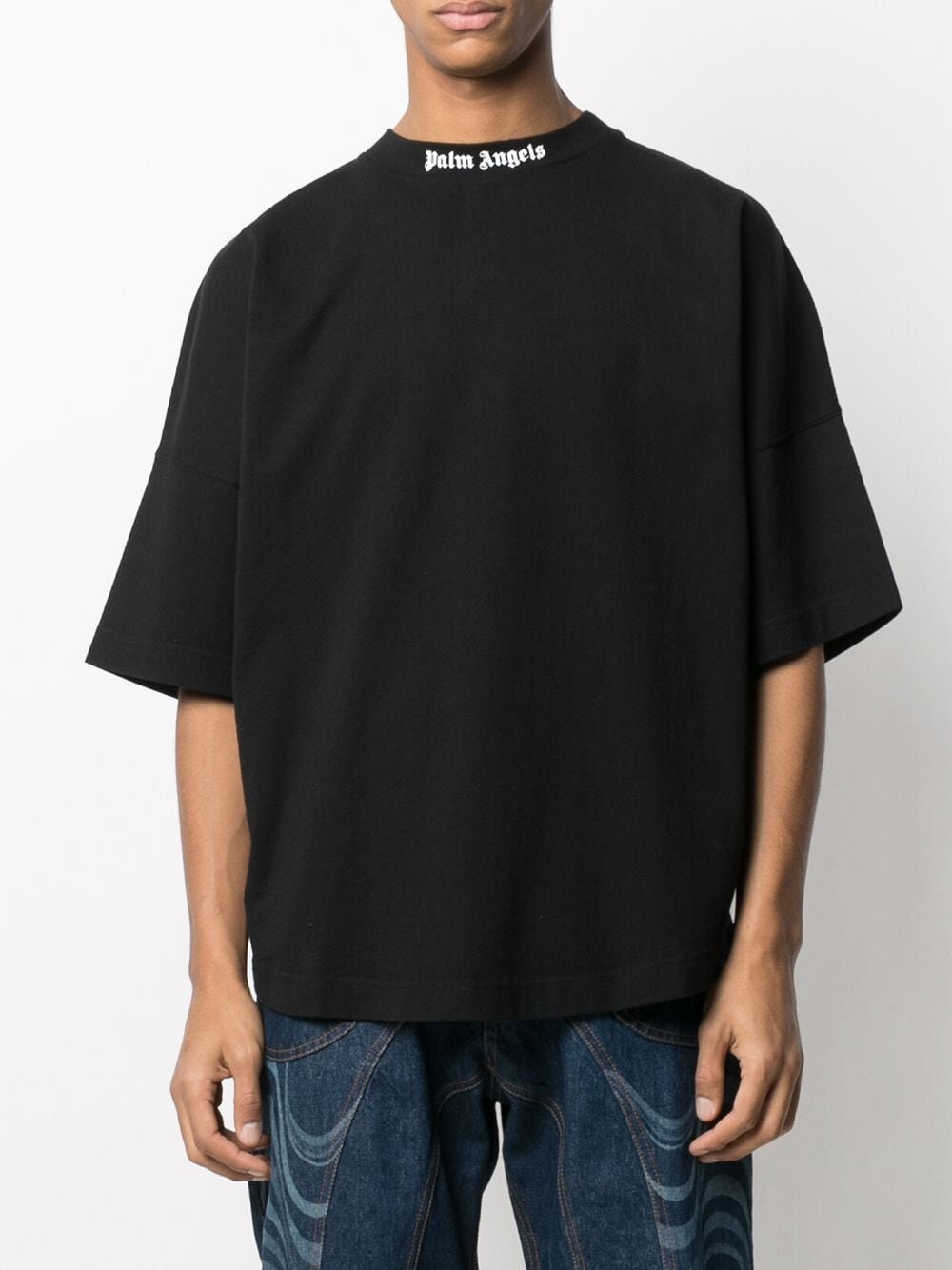 Palm Angels Oversized Mock Neck T-shirt Black