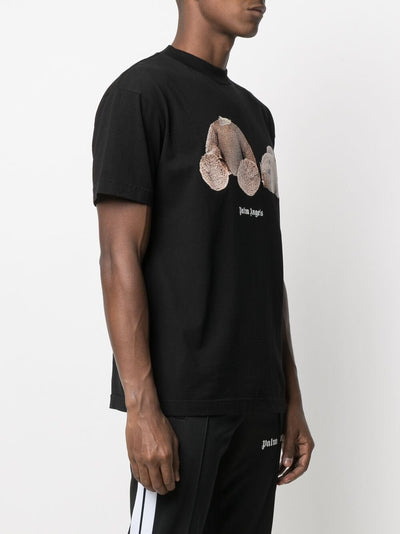 Palm Angels Teddy Bear Logo-Print T-shirt in Black