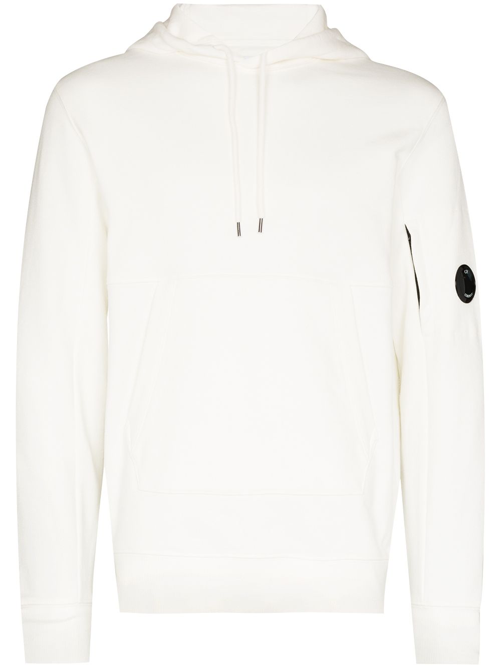 C.P. Company Logo Patch Drawstring Hoodie in White