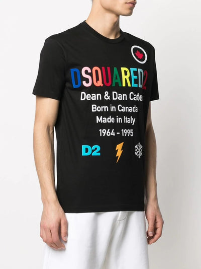 Dsquared2 Rainbow Logo-print T-shirt in Black