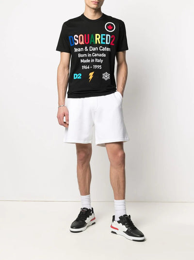 Dsquared2 Rainbow Logo-print T-shirt in Black