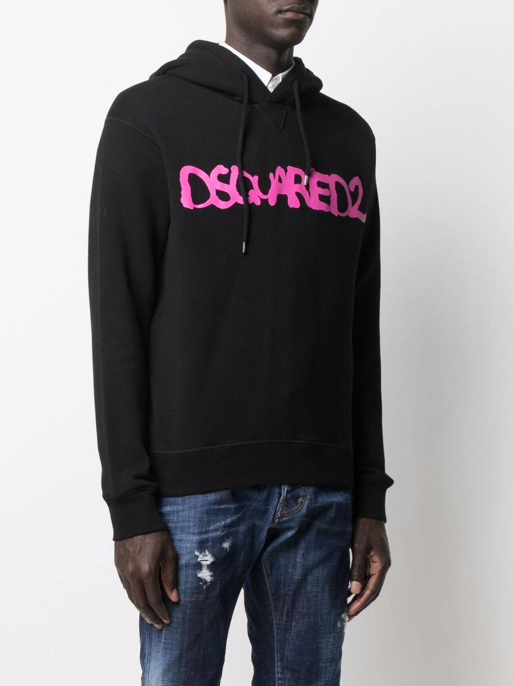 Dsquared2 Fluorescent Spray Hoodie in Black