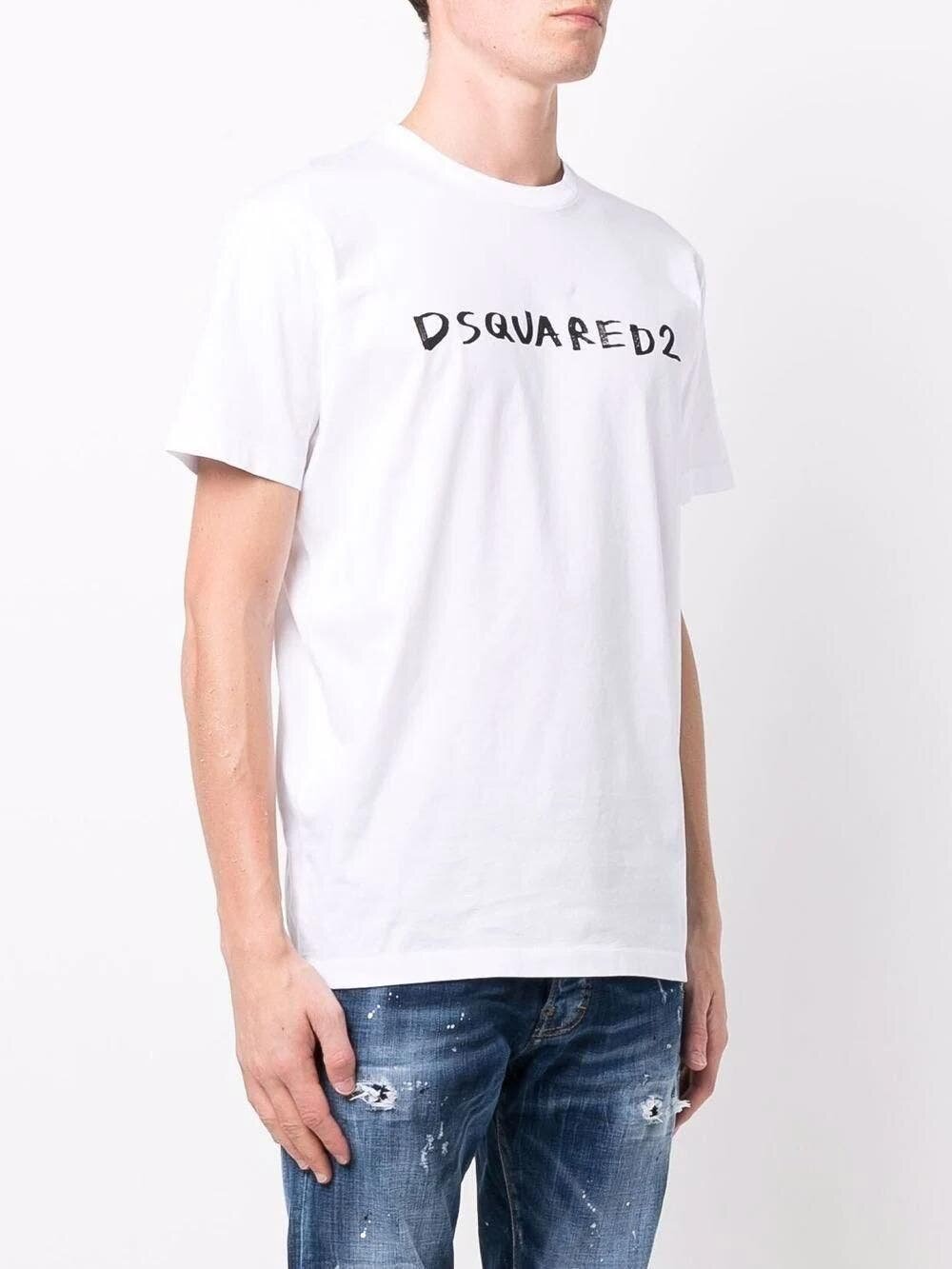 Dsquared2 Slim Logo-print Short-sleeved White T-shirt