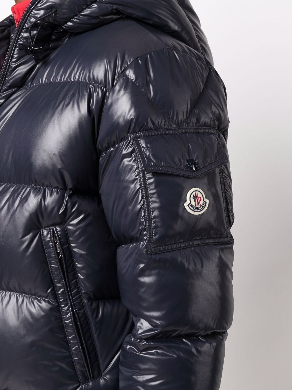 Moncler Ecrins Padded Down Jacket Navy Blue