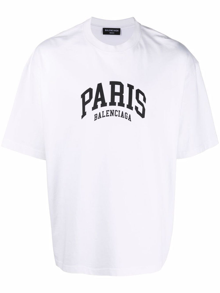 Balenciaga Paris Logo Cotton T-shirt White – TheDesignerBox