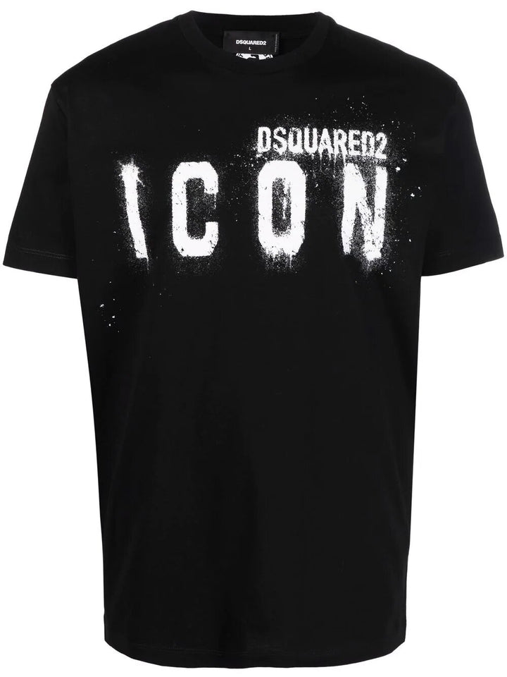 関税送料込【DSQUARED2】ダイヤモンド ICON Tシャツ ブラック DSquared2 | Diamond Icon T Shirt | Regular Fit T-Shirts