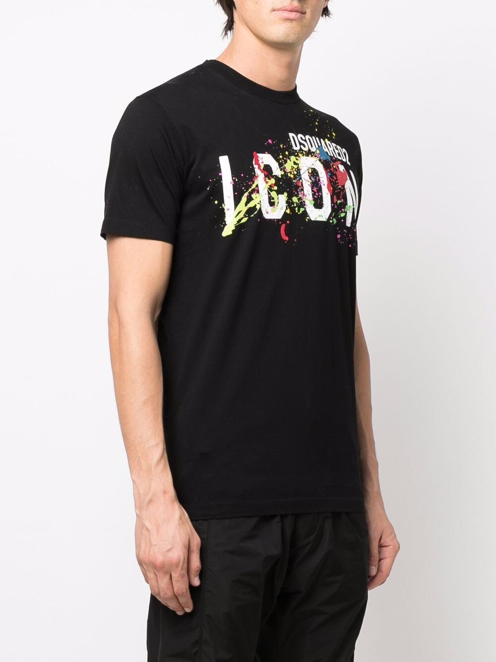 Dsquared2 Icon Paint Splattered T-shirt Black – TheDesignerBox