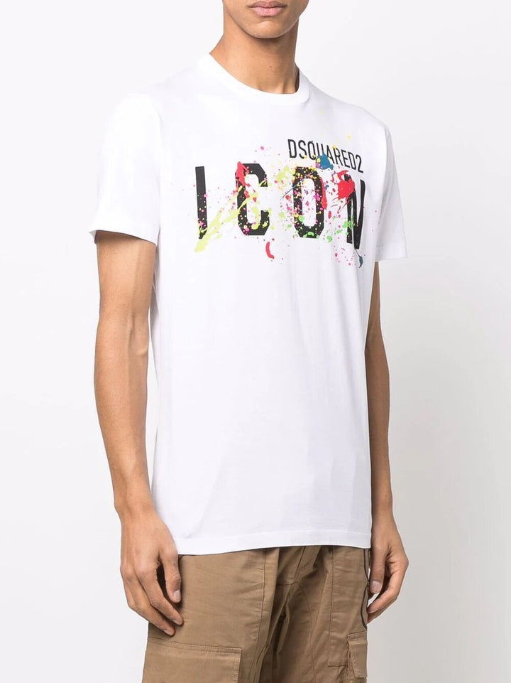 【DSQUARED2】Icon Scribble Cool Fit T-shirt Tシャツ ホワイト DSQUARED2 tシャツ Icon Scribble Cool Fit Tee/0241 メンズ