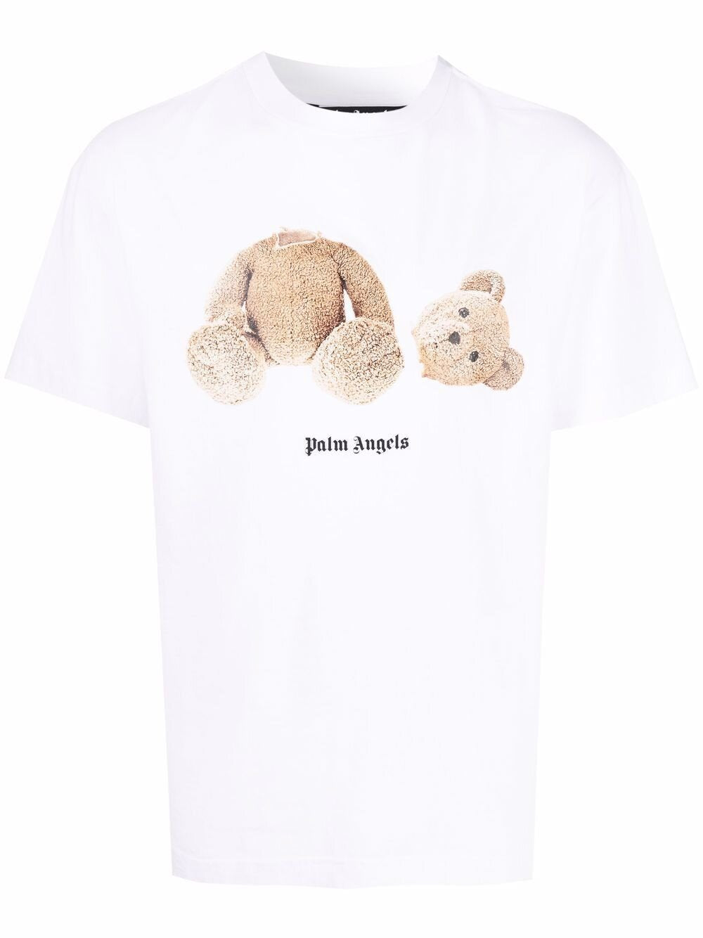 Palm Angels – T-Shirt mit Teddybär-Logo-Print in Weiß