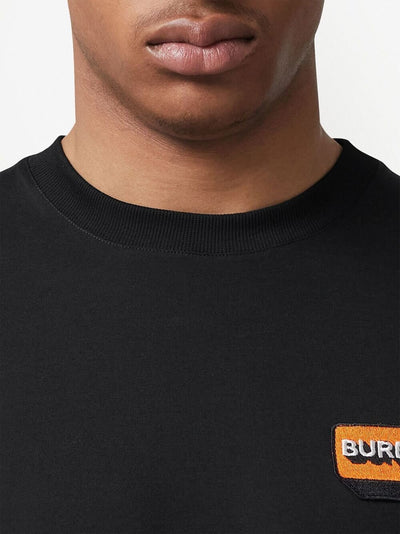 Burberry Logo Appliqué Short-sleeve Black T-shirt