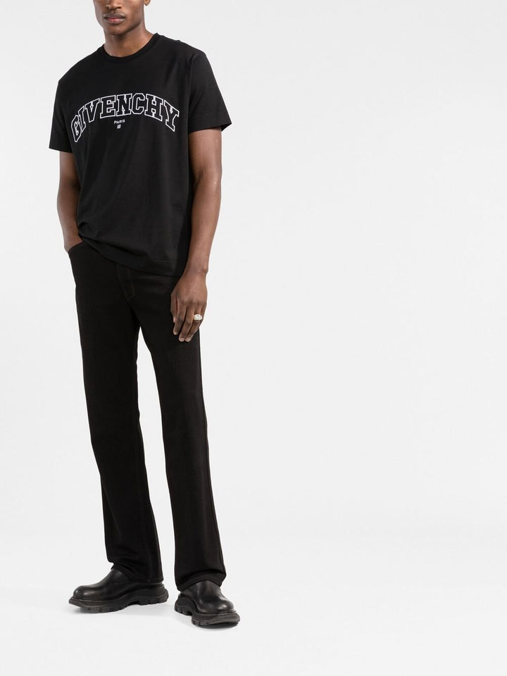 Givenchy College Logo-embroidered T-shirt Black – TheDesignerBox