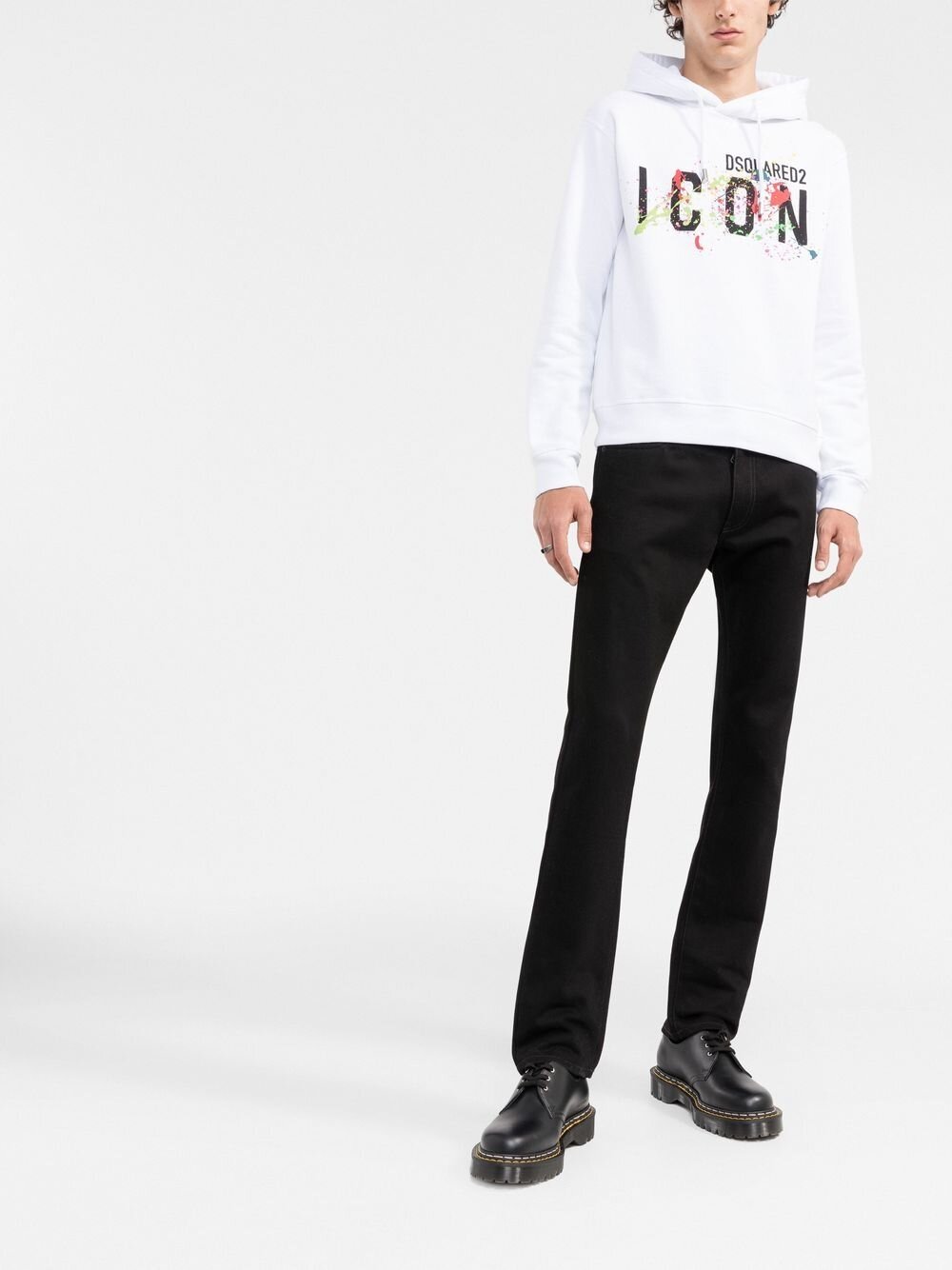 Dsquared2 Icon Paint Splatter Hoodie White – TheDesignerBox