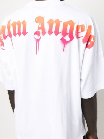 Palm Angels Spray-effect Logo-print T-shirt White