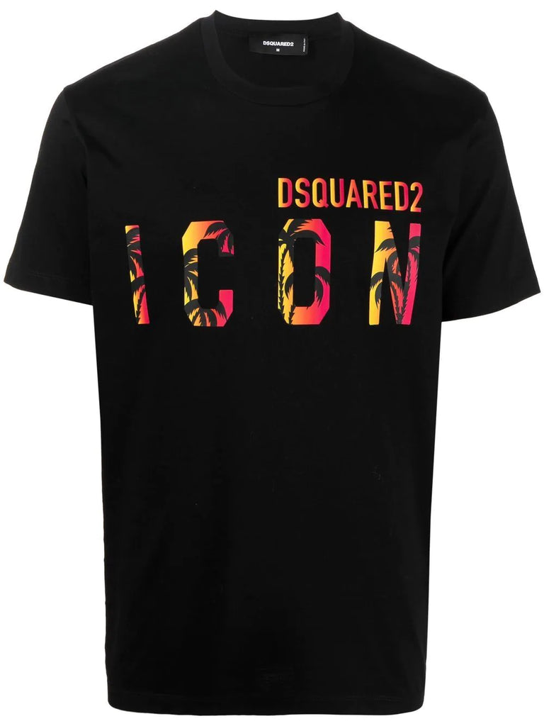Icon Tropical logo print T shirt