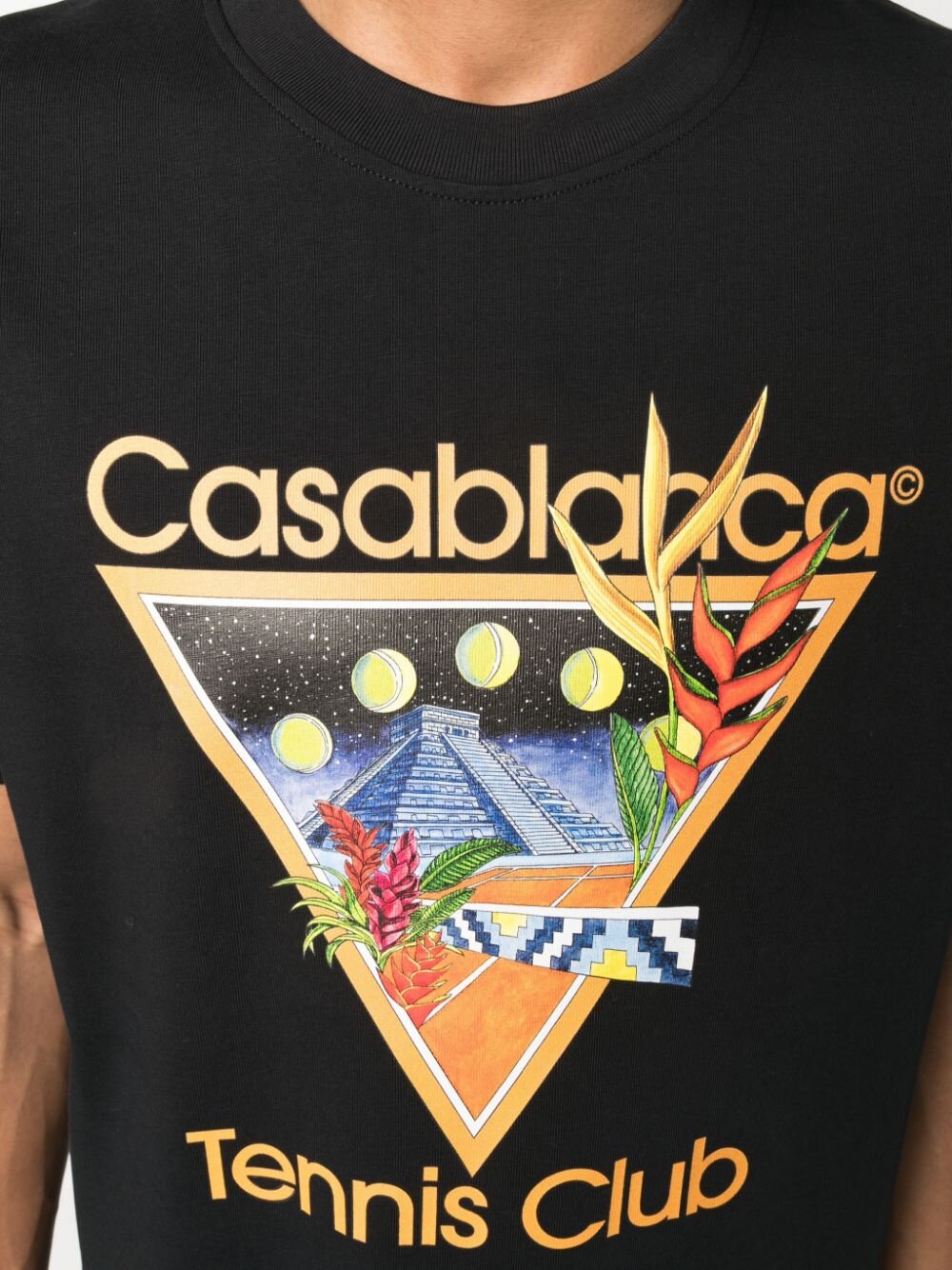 Casablanca Tennis Club T-shirt in Black