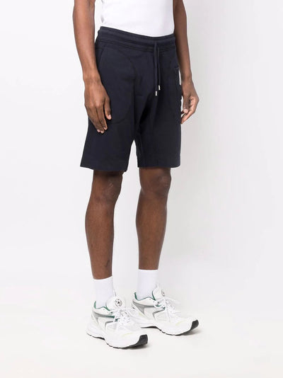 C.P. Company Light Fleece Shorts in Total Eclipse Navy