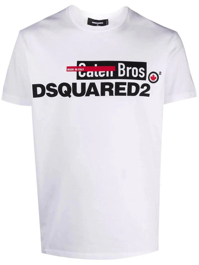Dsquared2 Caten Bros Logo T-shirt in White
