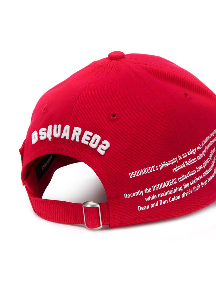 Dsquared2 ICON Embroidered Baseball Cap in Red – TheDesignerBox