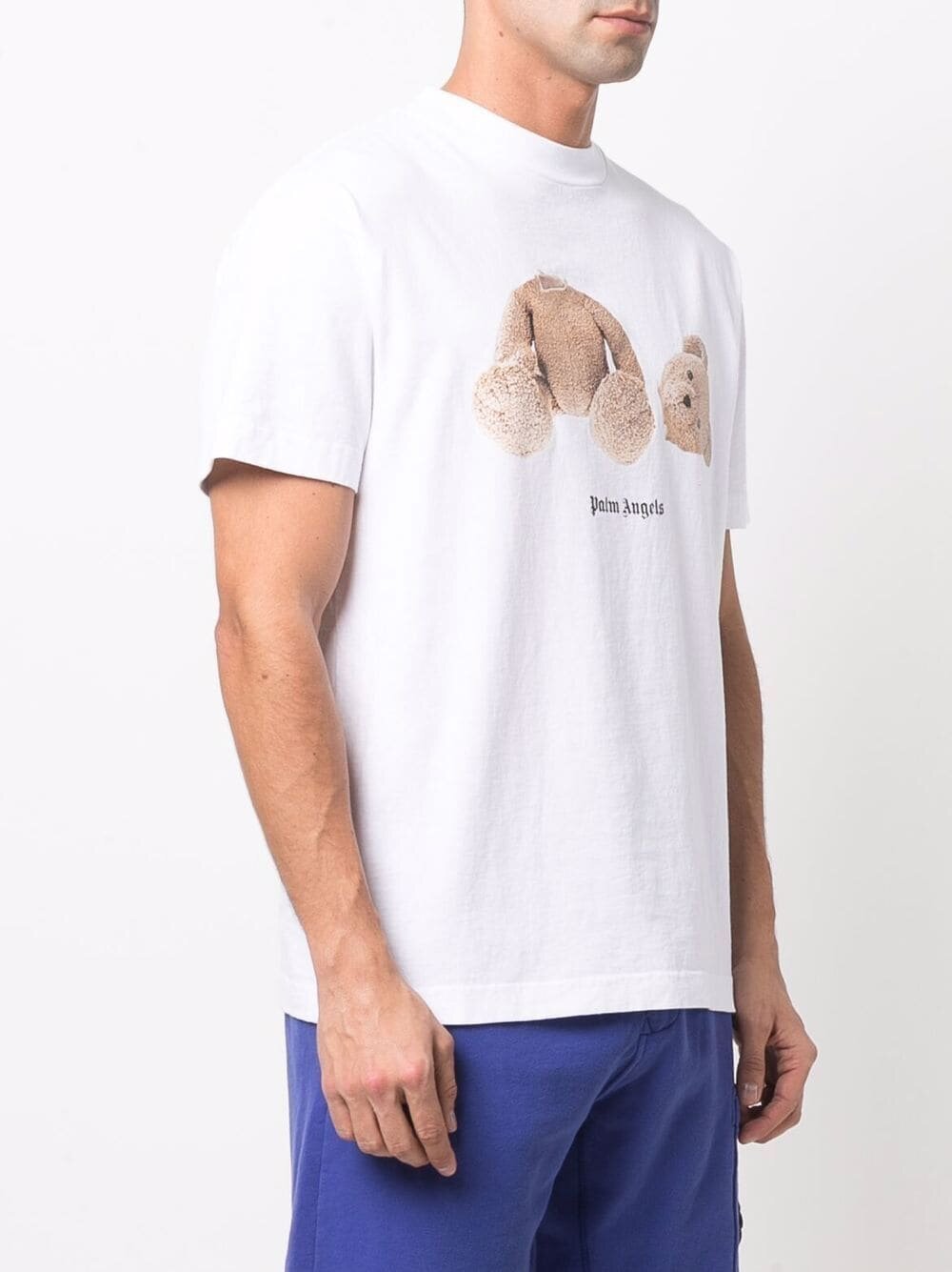 Palm Angels – T-Shirt mit Teddybär-Logo-Print in Weiß